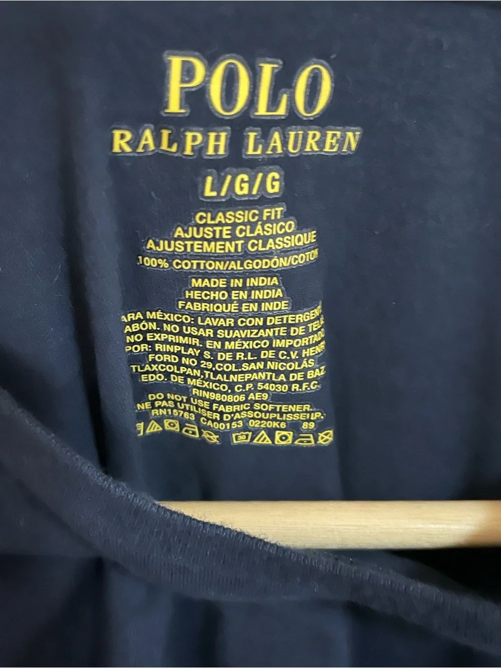 Polo by Ralph Lauren Large Navy Short Sleeve Crew Tee with Red Polo Pony Preppy